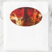 レッド顔グラフィティ 楕円形シール (バッグ)