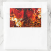 レッド顔グラフィティ 長方形シール (バッグ)