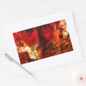 レッド顔グラフィティ 長方形シール (封筒)