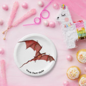 レッド飛んでいるドラゴンカスタム紙プレート7" ペーパープレート (パーティー)