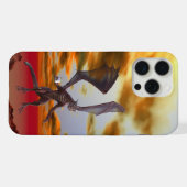 レッド飛んでいる・ドラゴンとコーヒー iPhoneケース (裏面横)