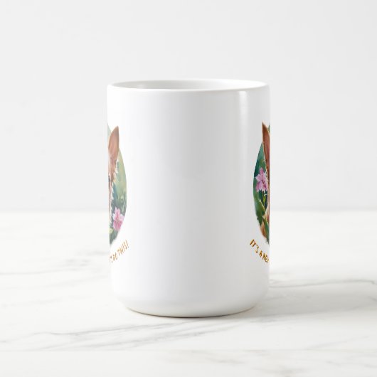 レッド魅力的チワホアモーニングマグ コーヒーマグカップ (中央)