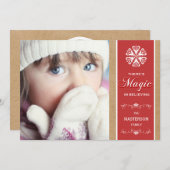 レッド魔法イン信じズホリデーフォトフラットカード シーズンカード (正面/裏面)