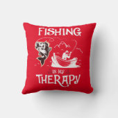 レッド魚釣りは私のセラピーローボート クッション (裏面)
