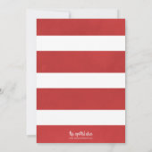 レッド鮮やかストライプバースデーパーティー 招待状 (裏面)