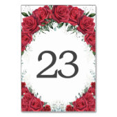 レッド鮮やかローゼスシルバーキンセアニェラ誕生日 テーブルナンバー (正面)