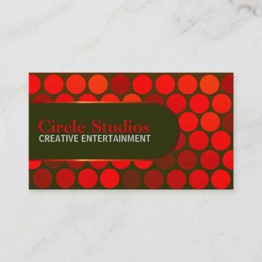 レッド鮮やか・サークル・クラブ・ビジネス・カード 名刺 (正面)