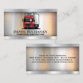 レッド18ホイーラートラック | メタリック 名刺 (正面/裏面)