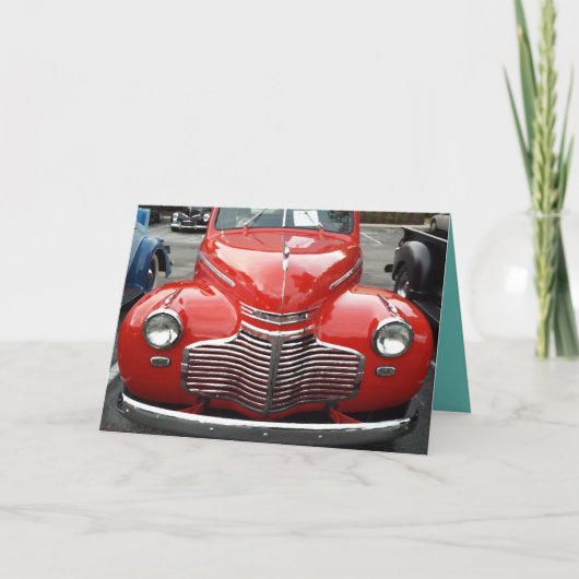 レッド1941シボレークーペ カード (正面)