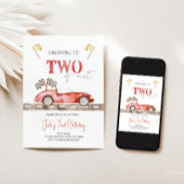 レッド2ファストレースカー誕生日招待状 招待状