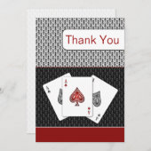 レッド3エース結婚ベガスサンキューカード 招待状 (正面/裏面)