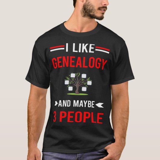 レッド3人系図学系譜家 Tシャツ (正面)