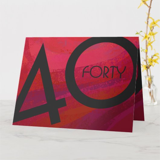 レッド40 Decade誕生日 カード (黄色い花)