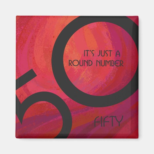 レッド50 Decade誕生日 マグネット (正面)