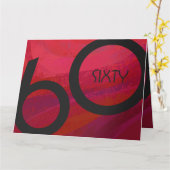 レッド60 Decade誕生日 カード (黄色い花)