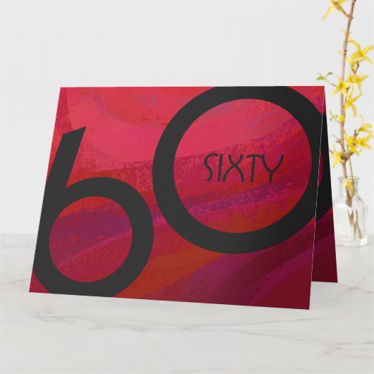 レッド60 Decade誕生日 カード (黄色い花)