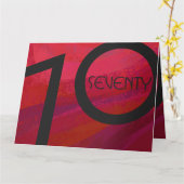 レッド70 Decade誕生日 カード (黄色い花)