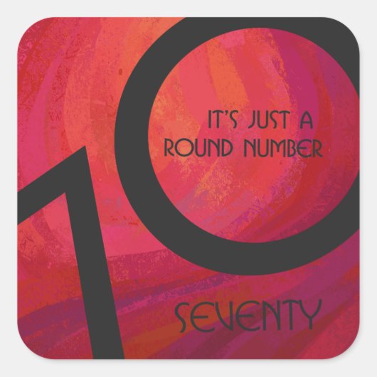 レッド70 Decade誕生日 スクエアシール (正面)