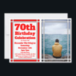 レッド70thフォト誕生日招待状 招待状<br><div class="desc">この赤70thフォト誕生日招待状を友だちと家族に送信する。お客様の個人カスタマイズ情報と写真で撮影できる。</div>