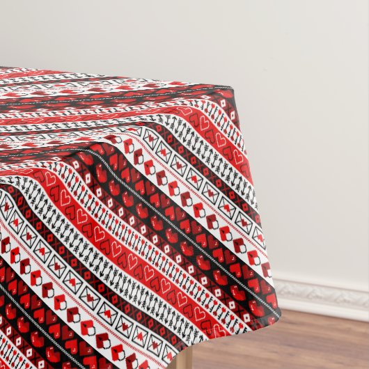 レッド8ビットラブハート テーブルクロス (インサイチュ)