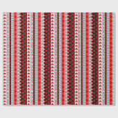 レッド8ビットラブハート ラッピングペーパー (フラット)