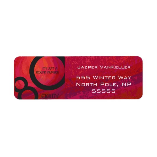 レッド80 Decade誕生日 ラベル (正面)