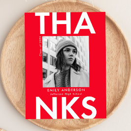 レッド |はっきりした写真卒業 ポストカード