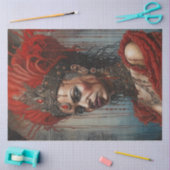 レッド・アフリカ・アメリカン・ウォリアー・クイーンデクページ紙 薄葉紙 (クラフト)