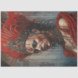 レッド・アフリカ・アメリカン・ウォリアー・クイーンデクページ紙 薄葉紙