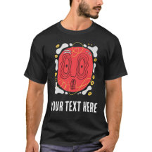 レッド・アブストラクト・フェイス グラフィックTシャツ