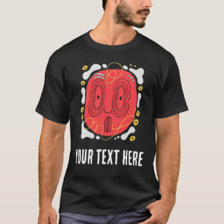 レッド・アブストラクト・フェイス グラフィックTシャツ Tシャツ