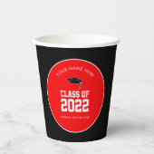 レッド・アンド・ブラック高校卒業カスタム 紙コップ (正面)