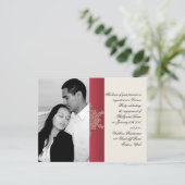 レッド·アンド·金ゴールド·スノーフレ結婚ークの婚約 招待状 (スタンド正面)