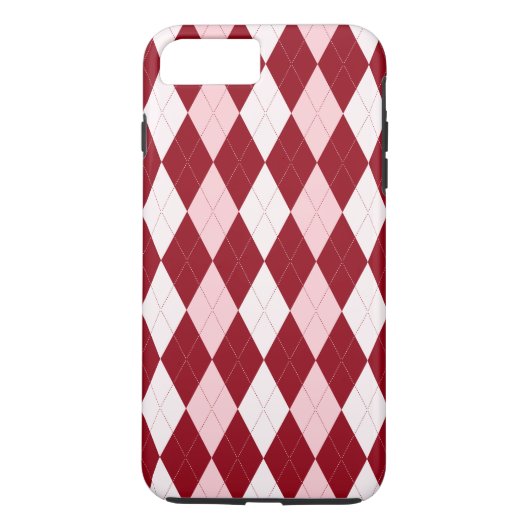 レッド アーガイル クリムゾン ピンク 小 ダイヤモンド 形 Case-Mate iPhoneケース (裏面)