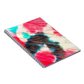 レッド アーティスティック ダーティ。 シボリパターン。 サマー ブラシ  ノートブック (右側)