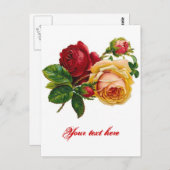 レッド&イエローローズ ポストカード (正面/裏面)