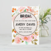 レッド、イエロー、ピンクローズブライダルシャワー 招待状 (スタンド正面)