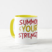 レッド&イエロー「強さを召喚」のデザイン マグカップ (正面左)
