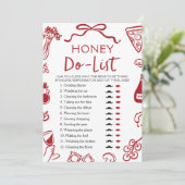 レッド イタリアン アモーレ ハニー ドゥ リスト ブライダル シャワー ゲーム 招待状 (スタンド正面)