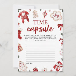 レッド ウィンター クリスマス ベビーシャワー タイムカプセル カード