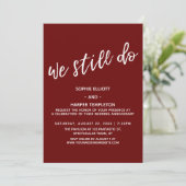 レッド・ウィ・スティル・ドゥ モダン手書きアニバーサリー 招待状 (スタンド正面)