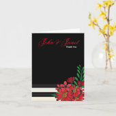 レッド ウェディング フラワーズ カード (黄色い花)