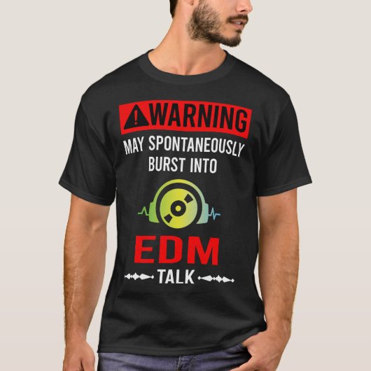 レッド・ウォーニングEDM Tシャツ (正面)