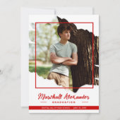 レッド エッジー アブストラクト ティアード フォト 卒業式 招待状 (正面)