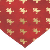 レッド&エレガント金ゴールドジンジャーブレッドマンクリスマス ショートテーブルランナー (コーナー)