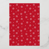 レッド&エレガント金ゴールドスノーフレークホリデーパーティー 箔招待状 (裏面)