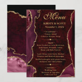 レッド&エレガント金ゴールドフェイクグリッターアゲテ結婚ス メニュー (正面/裏面)