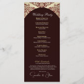 レッド&エレガント金ゴールドモノグラム結婚式 プログラム (裏面)