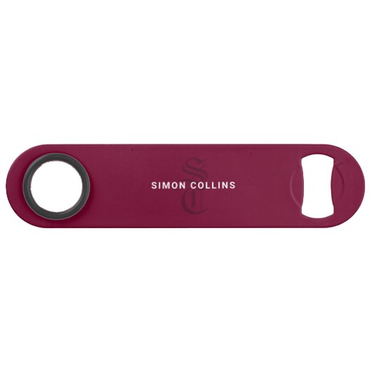 レッド エレガント ゴシック モノグラム 名前 中世 タイポ スピード栓抜き (正面(横))