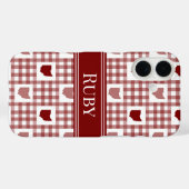 レッド・オハイオ・ギンガム Case-Mate iPhoneケース (裏面 (横))